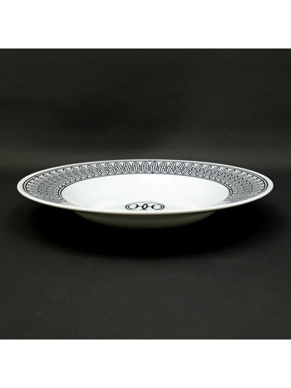 Hermes Soap Plate H DECO White Black Dish Pottery Ash
